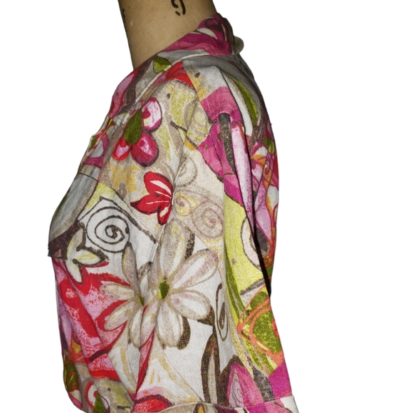 Chico's Linen floral button down colorful shirt - Picture 6 of 9